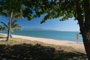 Townsville foreshore. Stinger season - nothe the no swimming sign.