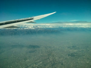 Santiago with the Andes in the background.